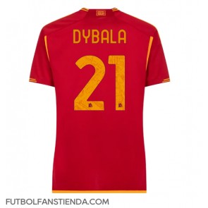 AS Roma Paulo Dybala #21 Primera Equipación Mujer 2023-24 Manga Corta